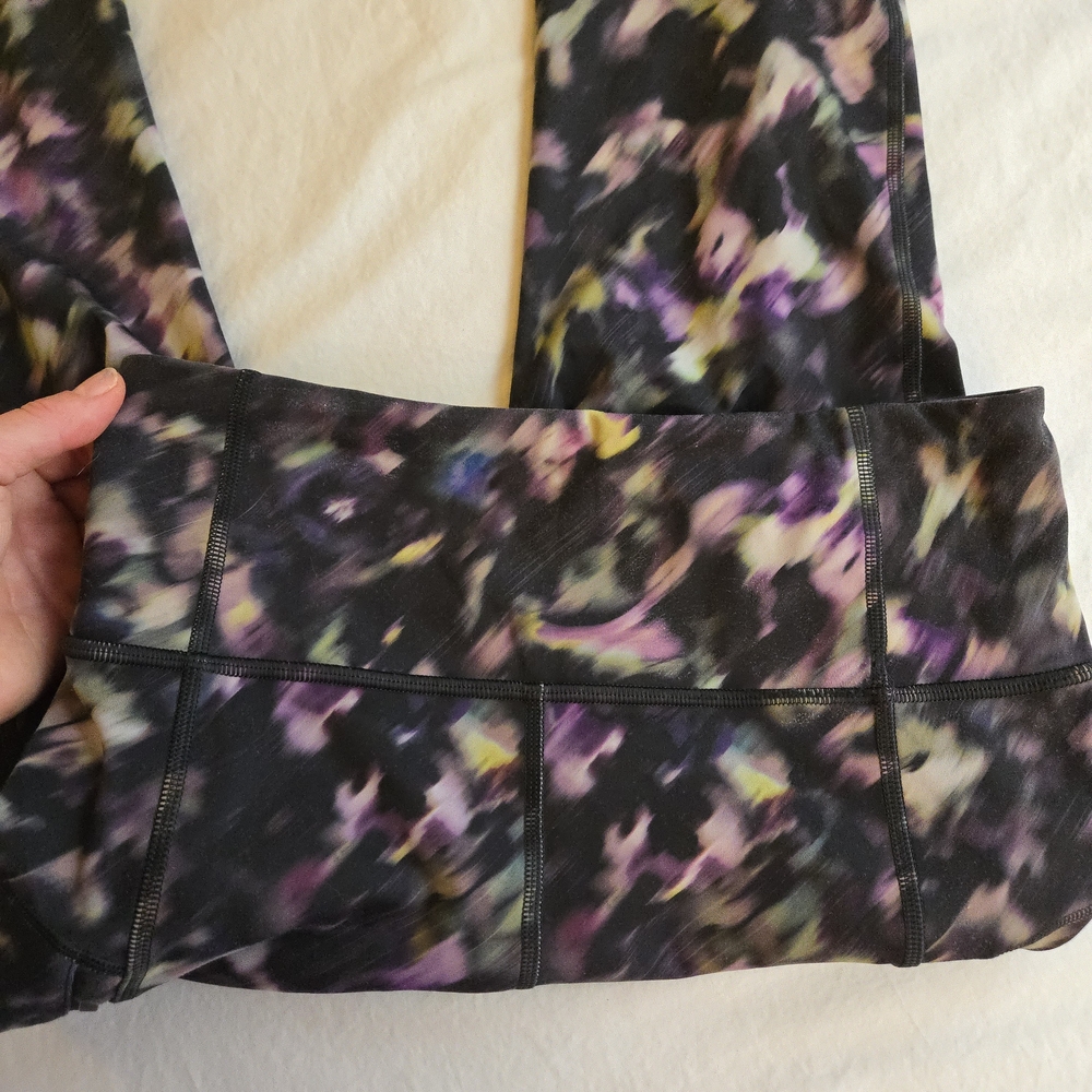 Athleta Small Tall Inseam Rainier High Rise Leggings Lyra Garden Black Purple - Picture 15 of 16